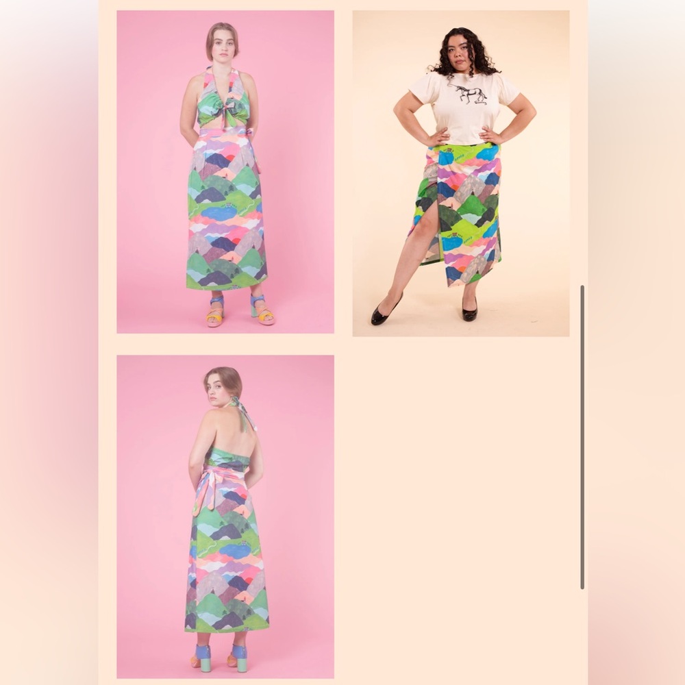 Samantha Pleet Multicolor Scenic A-Line Skirt - Picture 4 of 5